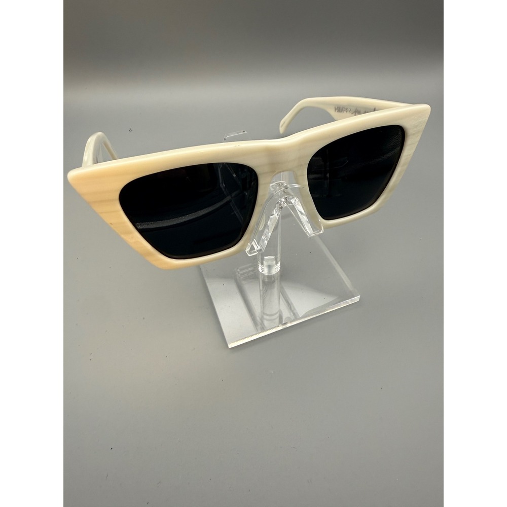 I-SEA x Free People Lucy Sunglasses Cream Woodgrain Excellent Cat Eye Boho Indie